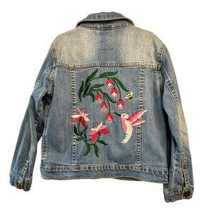 COTTON ON Kids Hummingbird Jean Jacket Girls 6 Denim Embroidered Bee CottonOn
